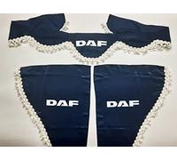 VNVIS Tende decorative in peluche blu con nappe bianche per camion DAF