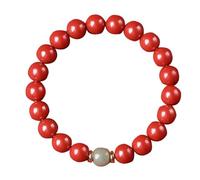 VNwizribc Bracciale con perline di cristallo naturale cinabro e giada | Zaffiro, giada bianca, 6, 8, 10 mm: ricchezza, fortuna e prosperità
