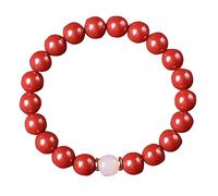 VNwizribc Bracciale con perline di cristallo naturale cinabro e giada | Zaffiro, giada bianca, 6, 8, 10 mm: ricchezza, fortuna e prosperità