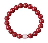 VNwizribc Bracciale con perline di cristallo naturale cinabro e giada | Zaffiro, giada bianca, 6, 8, 10 mm: ricchezza, fortuna e prosperità