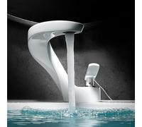 VOAAJKBFB Rubinetto for Bagno di Lusso Curva monocomando Lavabo for lavabo Miscelatore for Acqua Calda e Fredda for in Ottone Torneira(Blanc)