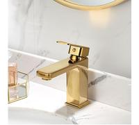 VOAAJKBFB Rubinetto for lavabo for Bagno for da in Ottone Dorato di Lusso Caldo e Freddo Miscelatore for Gru ad Acqua Nord Europa Stile Semplice(Short)