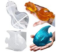 Voaesdk 2 stampi grandi in resina a forma di pesce rosso, 19,1 cm e 14 cm, 3D a forma di pesce koi, stampi in silicone a forma di animale per colata in resina, artigianato fai da te, casa, ufficio,