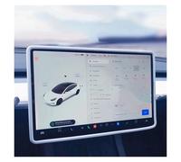 VOALVT Protettiva Navigazione Per Tesla Per Model 3 Y Per Highland Custodia Gomma Specchietto Retrovisore Silicone Accessori Protettivi Console Centrale Cornice Protettiva Schermo(Screen Frame White)