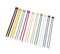 VOANZO 10 Paia di Ferri da Maglia in plastica a Punta Lunga 25 cm e uncinetti