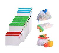 VOANZO 12 Pezzi Sacchetti a Rete per Frutta e Verdura Riutilizzabili Lavabili Sacchetti ecologici per Fare la Spesa Conservazione Giocattoli per Frutta e Verdura