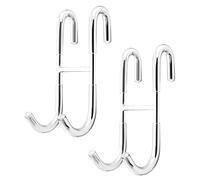 VOANZO 2 Pezzi Ganci per Porta della Doccia in Acciaio Inossidabile a Forma di S Appendiabiti per Asciugamani da Bagno Doppi Ganci per Porta in Vetro del Bagno