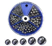 VOANZO 205 Pezzi Round Split Shot Sinker Pesi da Pesca Rimovibili Sinker 5 Dimensioni