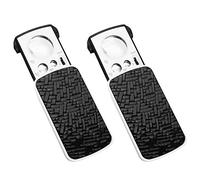 VOANZO 2pcs Mini Lente d'Ingrandimento Portatile 30X60X90X Lente d'Ingrandimento con LED UV Light Eye Lente di Vetro per Gioielli Diamond Coin Stamp