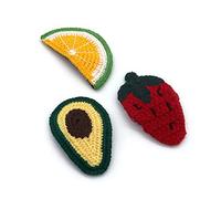 VOANZO 3PCS Fermagli per capelli Filato di lana Fermagli per capelli Frutta Avocado Fragola Limone Copricapo Barrette lavorate a maglia Accessori per capelli Forcine per donne Ragazze