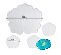 VOANZO 4 PCS Stampi in Resina per sottobicchiere in Silicone Fai-da-Te Stampo per colata di Argilla Tappetini per Ciotola Tappetini per Vino in Vetro Stampo per creazione di Gioielli