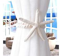 VOANZO 4 pezzi Stella marina naturale Tieback Tende a sospensione Corde sospese Corde creative Holdback Fibbie Accessori per tende Portabiti Forniture per la casa