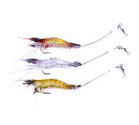 VOANZO 6 PZ Esche da Pesca con gamberetti Morbidi Esche morbide con Gancio Esche da Pesca in Mare Colore Misto per Bream Bass Flathead Whiting Snapper