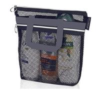 VOANZO Borsa da doccia portatile in rete, ideale per palestra, viaggi, campeggio, spiaggia, colore nero