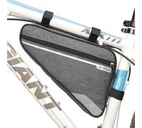 VOANZO Borsa da Telaio per Bicicletta, Borsa Triangolare per Bicicletta Impermeabile Borsa da Sella di Grande capacità per Mountain Bike da Strada 290 x 200 x 50 mm (Grigio)