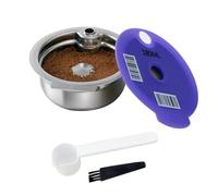 VOANZO Capsula Riutilizzabile per caffè da 180 ml con Cucchiaio e Pennello Filtro per caffè in Acciaio Inossidabile 304 Silicone Alimentare per Macchina da caffè Serie Tasim