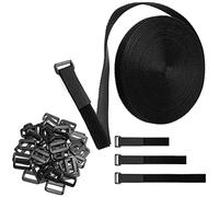 VOANZO Cinghie in hook and loop da 5 m con 25 fibbie in metallo, fascette riutilizzabili, cinturino di sicurezza ad anello per il passaggio dei cavi