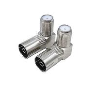 VOANZO Connettore Antenna TV da 4 Pezzi Connettore coassiale Maschio a F Femmina Connettore Adattatore ad Angolo retto a 90 Gradi