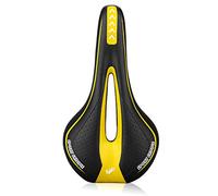 VOANZO Coprisella per Sella Bicicletta in Spugna Memory per Mountain Bike con Zona di Rilievo Centrale e Design Ergonomico Adatto per Bici da Strada e Mountain Bike (Giallo e Nero)