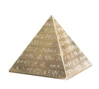 VOANZO Creativo retrò in metallo con coperchio Posacenere Home Hotel Office Decor per ufficio Antico Egitto Scultura Piramide Ornamenti Regalo Festival (Bronzo)