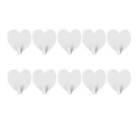 VOANZO Ganci da Parete, 10 Pezzi Ganci autoadesivi a Forma di Cuore, Gancio Resistente Ganci Senza Cuciture a Forma di Cuore Carino per Appendere Borse Forniture da Cucina (Bianco)