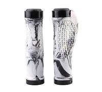 VOANZO Manopole Manubrio Bicicletta, 2 Bloccaggi Laterali, Impugnatura in Gomma Antiscivolo TPR, Manopole Bici Adatte per BMX/Mountain/Downhill/Urban Bikes - Bianco