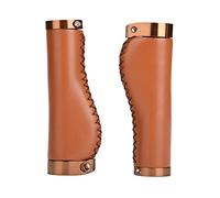 VOANZO Manopole per Manubrio Bici, Impugnatura per Bicicletta in Gomma Morbida in Pelle per Ciclismo Mountain Bike Bici da Strada MTB BMX Bicicletta Pieghevole (Marrone)