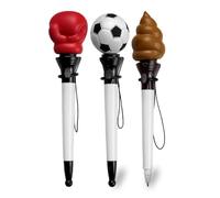 VOANZO Penna a Sfera Elastica da 3 Pezzi, Penna Regalo di cancelleria Antistress, Adatta per Regali di Pasqua, Regali di Natale, Regali di San Valentino, Regali per la Festa del papà