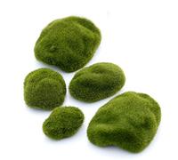 VOANZO Pietre Artificiali di Muschio, Decorative, con Copertura di Muschio, 6 cm, 5 Pezzi