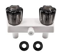 VOANZO Rubinetto per Doccia per Camper Sostituzione del Rubinetto per Doccia per Camper 4 "Deviatore per valvola Doccia per Camper Doppie manopole in Acrilico Affumicato Rubinetto per Vasca