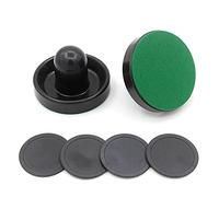 VOANZO Set da 4 Pezzi per Hockey da Tavolo 76 mm 4 cursori per Air Hockey con 4 Flanella 8 Dischi - Nero