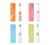 VOANZO Spazzolino da Viaggio Pieghevole con Custodia per spazzolino Morbida confezionata singolarmente per Viaggi Campeggio Scuola casa 4 Pezzi