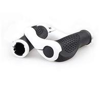 VOANZOManopole per manubrio della bicicletta, impugnature per manubrio per mountain bike MTB in gomma dal design ergonomico con corna all'estremità della barra, protezione confortevole (nero + bianco)