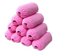 Voarge, 100 pezzi di tessuto non tessuto usa e getta, scarpe in plastica, per la pulizia dei tappeti, per interni ed esterni, tappeti, protezione per pavimento (rosa)