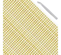 Voarge 1040 pezzi strass autoadesivi, pietre preziose rotonde da incollare con pinzette, per fai da te, decorazioni per unghie, vestiti per cellulare, oro, 5 mm