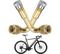 Voarge 2 Unità di estensione della valvola a 90 Gradi di Rame Estensione Valvola Pneumatica per Auto, Moto, Bici O Scooter