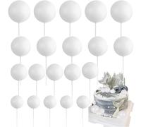 Voarge 20 pezzi Topper per torta di palloncino, mini palloncini decorazione torta palline per decorazione torta dolce dolce matrimonio decorazione (bianco)