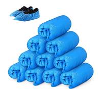 Voarge 50 paia di copriscarpe usa e getta - Copriscarpe impermeabili e extra spessi, in materiale CPE di alta qualità, per pavimento, tappeti, posto di lavoro, protezione per interni ed esterni (blu)