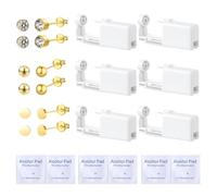 Voarge 6 Pezzi Pistola per Forare Orecchie, Kit Pistole per Piercing Orecchio-Naso Monouso Sterili di Sicurezza Strumento per Auto-Piercing Senza Dolore con Orecchini Kit Pierce Asepsi, 5,8 cm * 2 cm