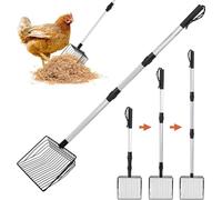 Voarge Accessori per pollaio Pollo Poop Scooper Paletta regolabile 3 in 1 Grandi accessori per pollaio, pollo poop shovel strumenti di pulizia pollaio accessori