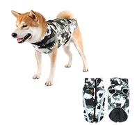 Voarge Cappotto invernale antivento per cani, motivo a strisce riflettenti, impermeabile, antivento, per cani, per il freddo (XL)