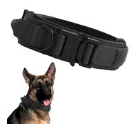 Voarge Collare per cani tattico, collare per cani regolabile con maniglia di controllo, collare per cani in nylon imbottito, fibbia in metallo, per cani di taglia media, addestramento alla caccia, all