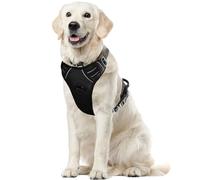 Voarge Imbracatura per cani per cani grandi, imbracatura anti-trazione per cani con controllo, imbracatura regolabile per cani, con maniglia facile da usare per l'addestramento o passeggiate (Nero, XL