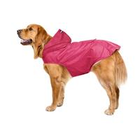 Voarge Impermeabile per cani di medie e grandi dimensioni con cappuccio, poncho riflettente per piccoli cani (4XL, rosso)
