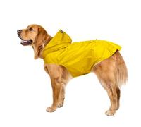 Voarge Impermeabile per cani grandi e grandi con cappuccio, impermeabile con striscia riflettente per piccole e medie (4XL, giallo)
