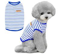 Voarge Maglietta con Strisce per Cani, Camicie Estive per Cani, Vestiti per Cuccioli in Morbido Cotone Canotta per Animali Domestici Maglietta Basic per Chihuahua Abbigliamento per Cani di Taglia Pic