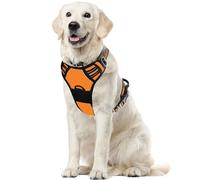 Voarge Pettorina per cani Cani di taglia grande, Pettorina anti-tiro per cani con controllo, Pettorina per cani con gilet regolabile, con maniglia facile da usare per allenamento o passeggiate (Aranc