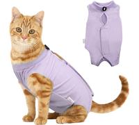 Voarge Recovery Suit Gatto Body Dopo Op Anti-lecking, Prevenire Leccare Dopo L'Operazione Indossare Weaning e Mantenere Caldo Panno per Gatti Cani (M, Viola)