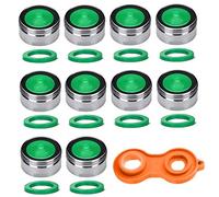 Voarge Set di 10 regolatori M24, filtro per rubinetto, bocchetta per miscelatori con filtro in ABS con 1 chiave, 10 cuscinetti per rubinetti