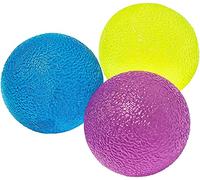 Voarge Set di 3 palline per terapia manuale, dita, polso, artrosi, palline per esercizi a mano, per esercizi di terapia, in silicone, per alleviare lo stress, multicolore